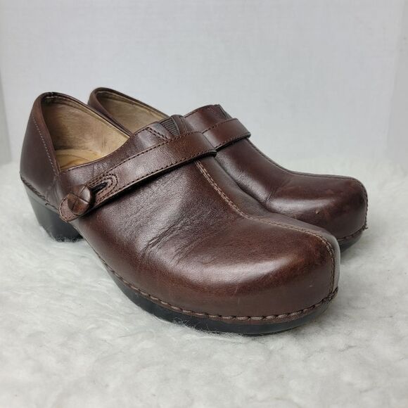 Dansko Tenley Womens Clog Size 10 Black/Gray  Leather Shoes - Picture 1 of 8